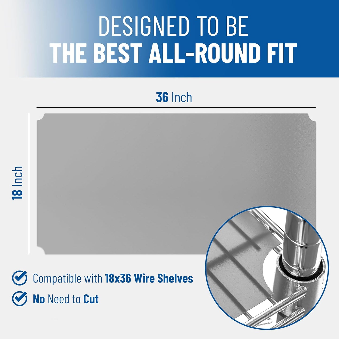 Sterling Shelf Liners Wire Rack Covers: Plastic Shelf Liner Cover for Wire Shelving: Cover Mats for Shelves in Pantry, Closet, and More: 18x36 Inch: Clear, Set of 4