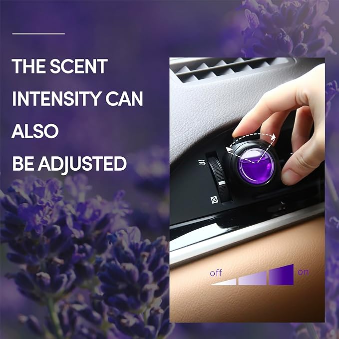 Car Air Freshener Vent Clips, 8 Pack, Provides Long-Lasting Scent, Up to 240 Days, Odor Eliminator (Lavender)