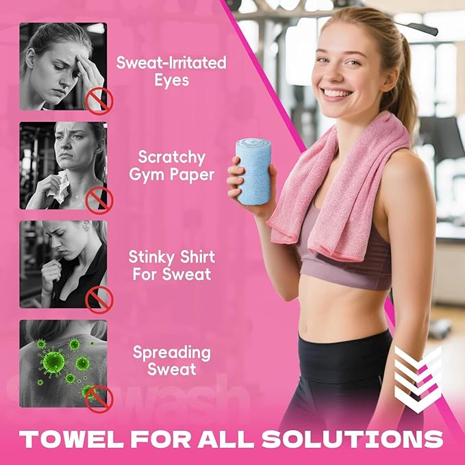 Microfiber Gym Towels for Showering Working Out Quick Dry Negative ions Large Middle Small Sizes Lightweight Gym Towel for Men Women Tennis Sports Towels for Body Hot Yoga Fitness Essentials