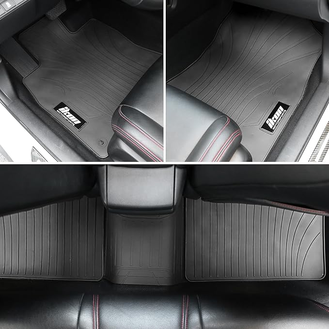 IKON MOTORSPORTS, Custom Fit Floor Mats Compatible with 2008-2015 Chevrolet Cruze, 16 Cruze Limited, Latex Heavy Duty All Weather Season Car Auto Front Rear Carpets Liner 5PC Gray/Grey