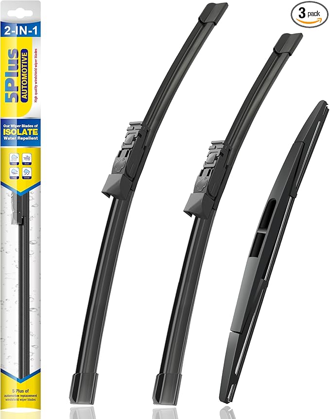 5 PLUS® Silicone Windshield Wiper Blades Replacement for 2024 2023 2022 2021 2020 2019 SUBARU Forester Wiper Blades(Set of 3),Automotive Replacement Windshield Wiper Blades-26"/17"/14"