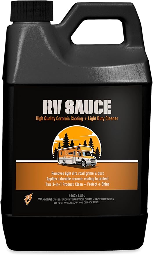 Bling Sauce RV Sauce, Ceramic Coating Plus Light Duty Cleaner, 3-in-1 Clean, Protect, and Shine. 64 oz.