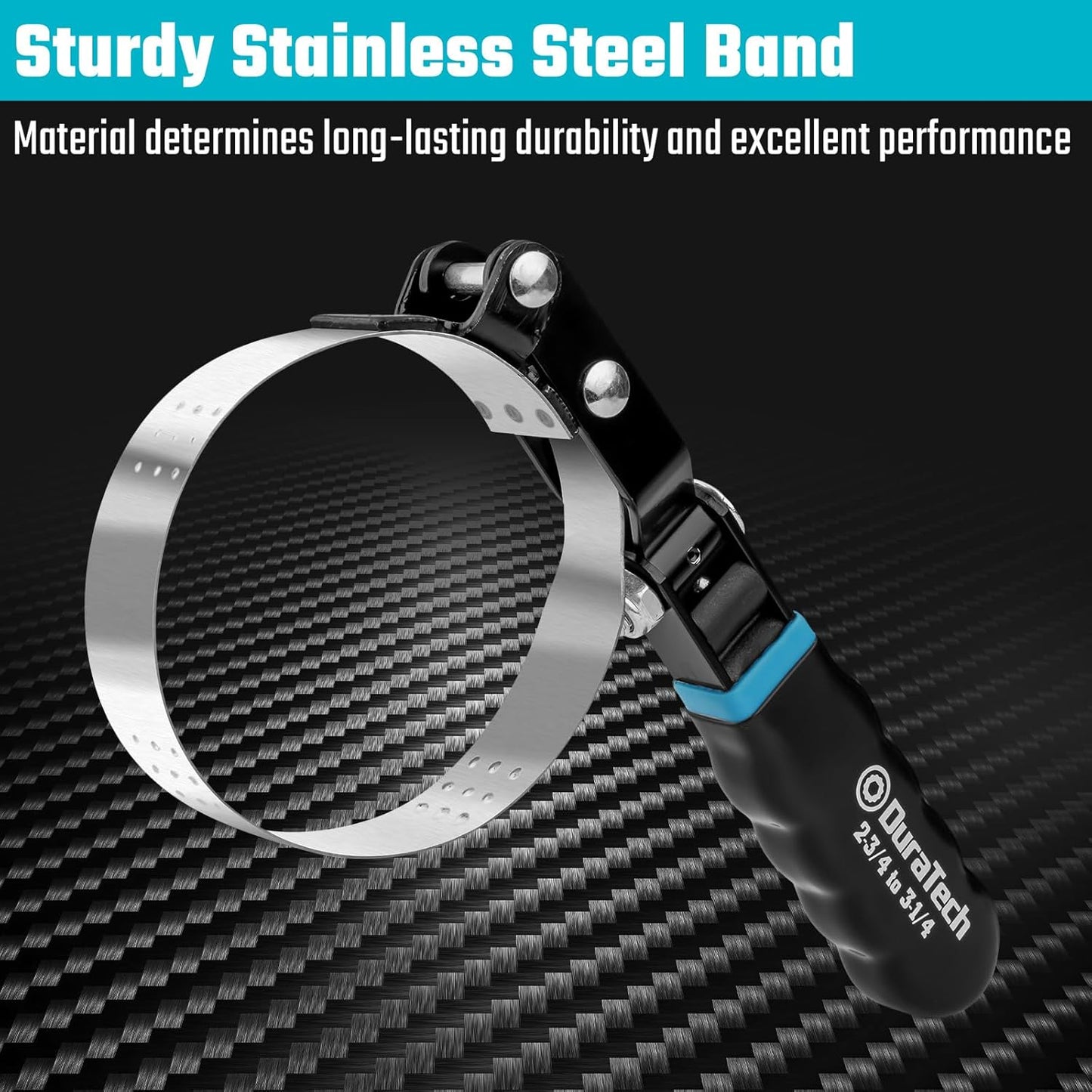 DURATECH Small Swivel Oil Filter Wrench，5 Gear Adjustment Oil Filter Removal Tool Fits Filters 2-3/4" to 3-1/4", Perfect for Car Repair Tools