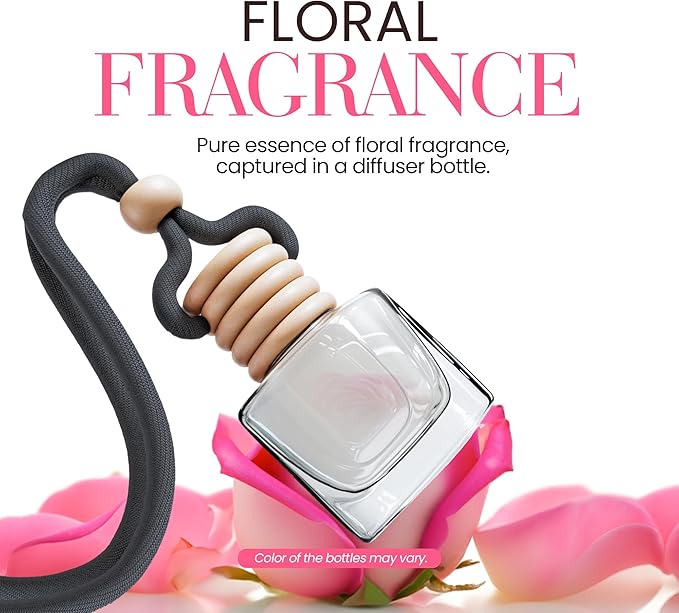 Car Air Fresheners for Women - Floral Fragrance Pack of 2 Long Lasting Car Air Freshener | Odor Eliminator Car Perfume Diffuser with Essential Oils | Automotive Air Freshener Vent Clip by Perfa