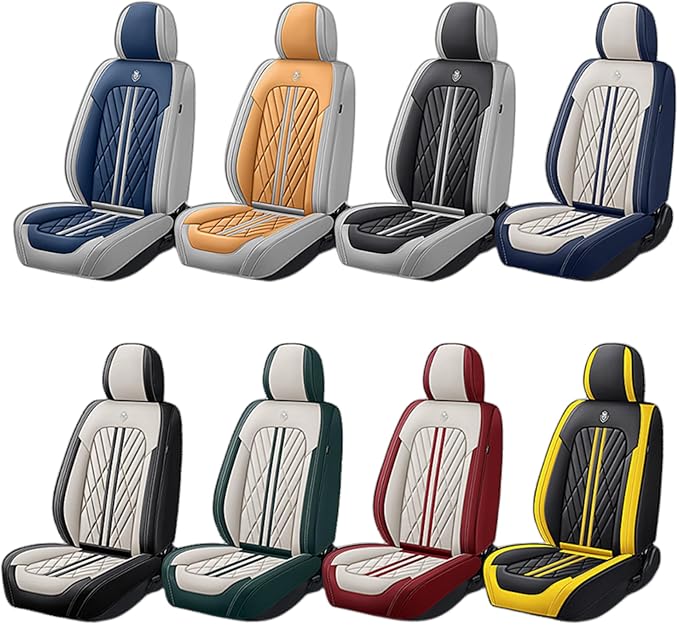 Universal Fit Waterproof Breathable Nappa Leather Automotive Vehicle Car Seat Covers Set Cushion Protector for Sedan SUV
