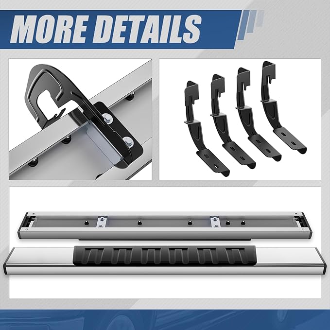 Auto Dynasty 6.75 Inches Running Boards Compatible with 2007-2019 Silverado Sierra 1500 2500HD 3500HD Regular Cab, Stainless Steel Chrome Polished Side Steps Nerf Bars