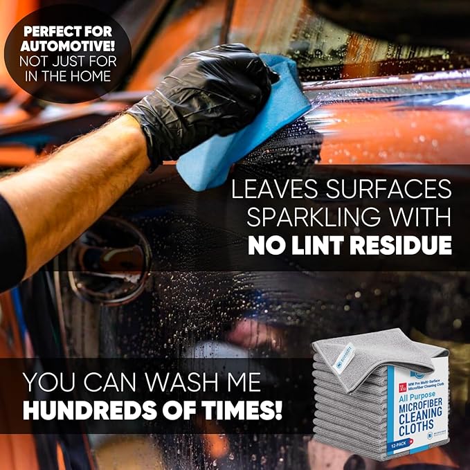 Microfiber Cleaning Wholesale Cloths (48 Pack) | Size 12" x 12"| All Purpose Microfiber Towels - Clean, Dust, Polish, Scrub, Absorbent (Blue)