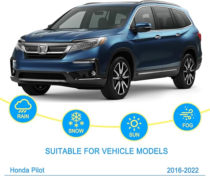 CJPPPZIW® Windshield Wipers-26 Inch+24 Inch+14 Inch Replacement for 2016 2017 2018 2019 2020 2021 2022 Honda Pilot Wiper Blades for My Car,Quality Front and Rear Wiper Blades(Pack of 3)