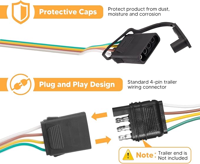 WeiSen 2" Rear Trailer Hitch Receiver Class 3 Towing Hitch & 4-Pin Trailer Wiring Harness Compatible with Jeep Wrangler JL/JLU 2018-2025 (Not Fit JK 2018 Models)