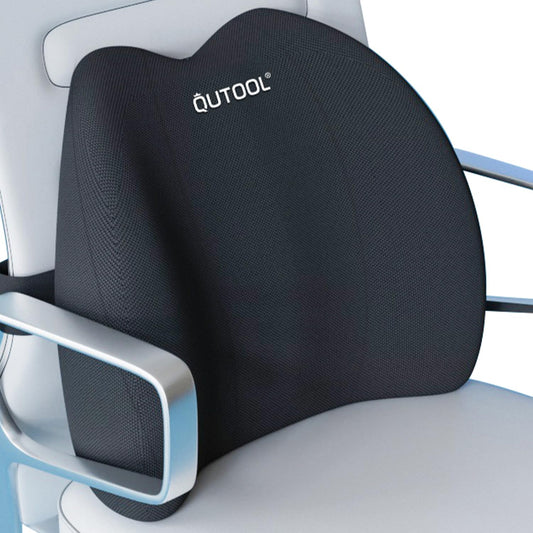QUTOOL Lumbar Support Pillow for Office Chair, Memory Foam Low Back Support,Back Pain Relief, Ergonomic Back Cushion for Desk Chair,Gaming Chair,Adjustable Strap and Washable Cover