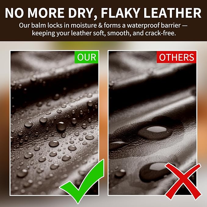 Leather Recoloring Balm with 100ml Mink Oil, Dark Brown Leather Repair Kit and Scratch Remover for Furniture, Car Seats, Sofas, Dye & Restorer for Couches, Vinyl, PU, Faux