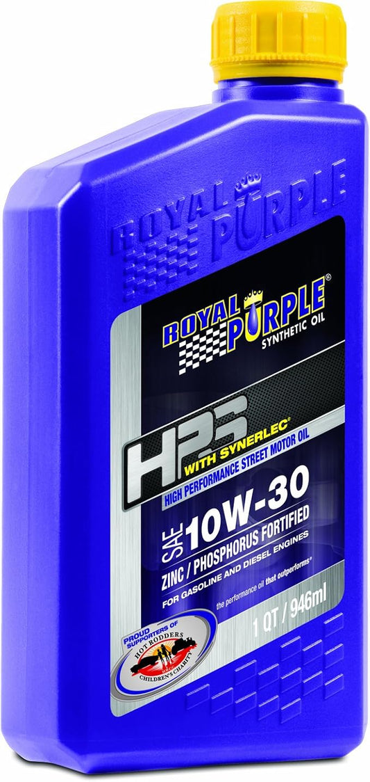 Royal Purple 32130 HPS 10W-30 High Performance Street Synthetic Motor Oil with Synerlec - 12 Quart