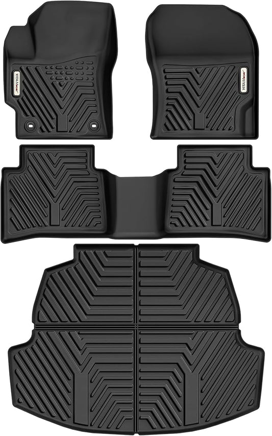 YITAMOTOR Floor Mats Set Fit for Toyota Corolla 2025-2020, All Weather TPE Corolla Floor Liners and Trunk Mat Custom Fit Front & 2nd 2 Row Seat & Cargo Liners, Black