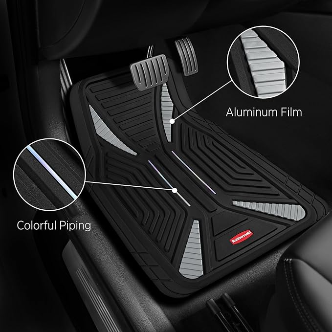 Rubbermaid Full Set Car Mat, Universal Trim-to-Fit Heavy-Duty Car Floor Mats – 4-Piece Set for All Weather Protection – Durable Rubber Mat for Cars, Trucks, SUVs & Vans-Purple
