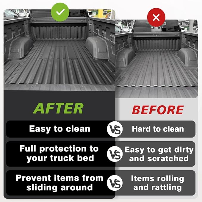 TripleAliners Truck Bed Mat Compatible with 2020-2025 2026 Chevy Silverado/GMC Sierra 2500 3500HD Accessories 6.8FT Liner All-Weather Protection TPE Heavy Duty Bed Mat(No for Factory 5th Wheel System)