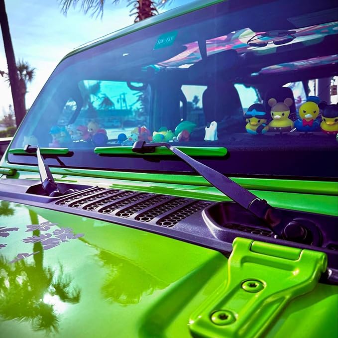 Clix Wipers - Jeep Wrangler & Gladiator (16"/16") Green Windshield Wiper Blades (All Wrangler & Gladiator Models), All-Weather Replacement Wipers-Set of 2, Includes Quick Connect Clips (1997-2025)