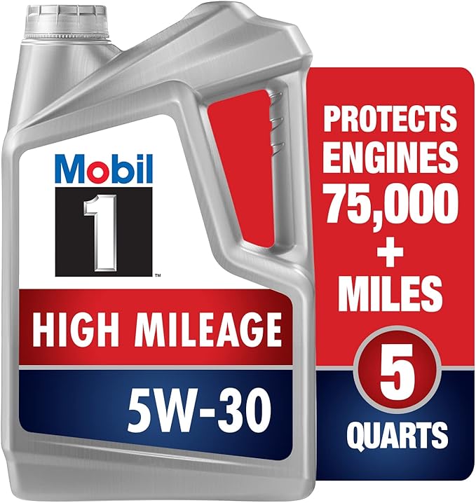 Mobil 1 High Mileage Full Synthetic Motor Oil 5W-30, 5 Quart