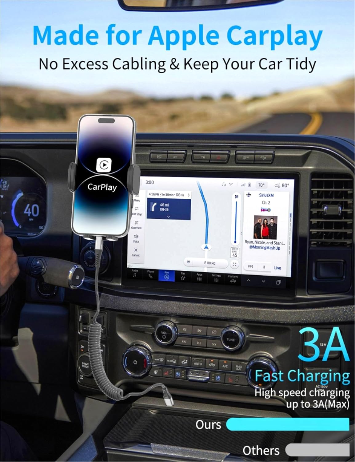 Coiled USB C to Lightning Cable for Car 2 Pack, 3FT Apple Carplay Cable, Short Retractable iPhone Charger Fast Charging Cord for iPhone 14 13 12 11 Pro Max Xs X Xr 8/Airpods