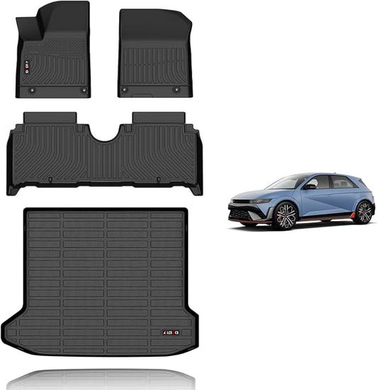 KELCSEECS Floor Mats & Cargo Liner Custom for Hyundai Ioniq 5 N 2025 All Weather Car Mats TPE Floor Liners Ioniq 5 N Accessories