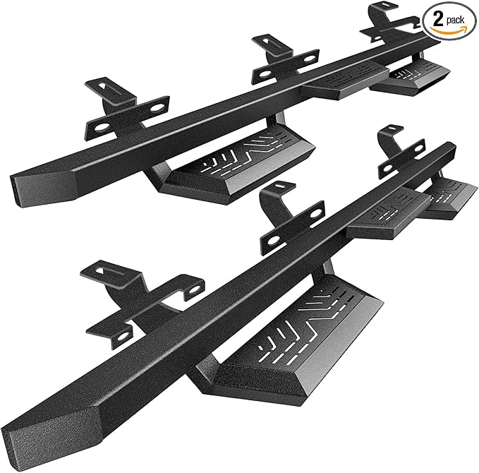 PZ Running Boards Compatible with 2020-2025 Jeep Gladiator JT 4 Doors,Drop Side Steps Black Heavy Duty Carbon Steel Rails Nerf Bars