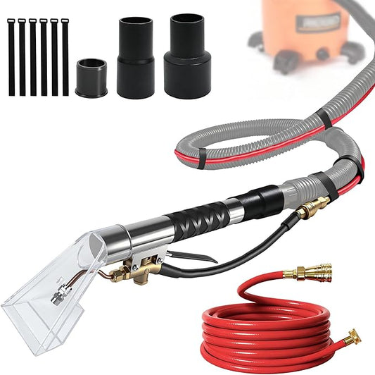 Happy Tree Universal Fit All Brands' Shop Vac Extractor Hose Kit Adapter Wet-dry Extraction Accessory for Upholstery & Carpet Cleaning Auto Detailing Wet Vaccum Accessories with 25 Feet Water Hose