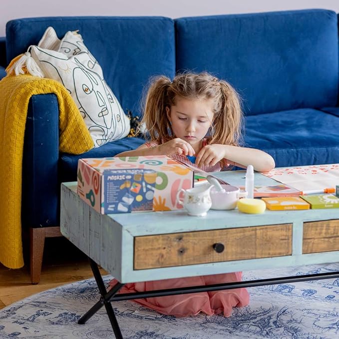 Sculpd Kids Mosaic Kit, Painting Craft Set for Kids Age 7+, Pottery, Includes Mosaic Tiles, 1 Tangram Tile Game, 2 Bags of Plaster, Additional Crafting Supplies & 1 Mirror, Montessori Education