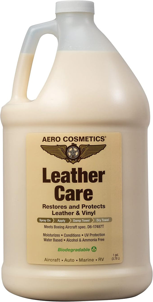 Leather Care Conditioner UV Protectant Aircraft Grade Leather Care better than automotive products 1 Gallon