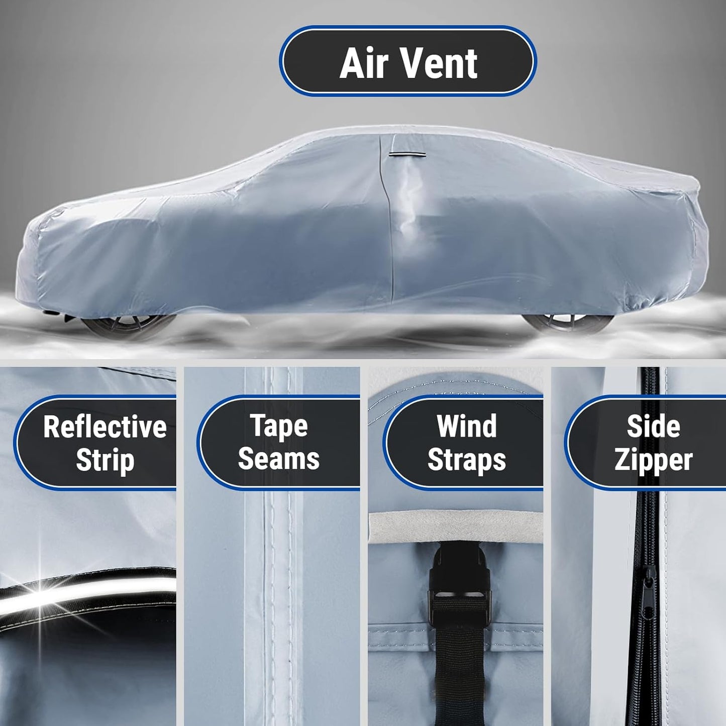 iCarCover Premium Car Cover for 1964-1967 Pontiac GTO Heavy Duty Waterproof All-Weather Automobiles Custom Fit Indoor Outdoor UV Snow Protection Covers with Straps and Bag