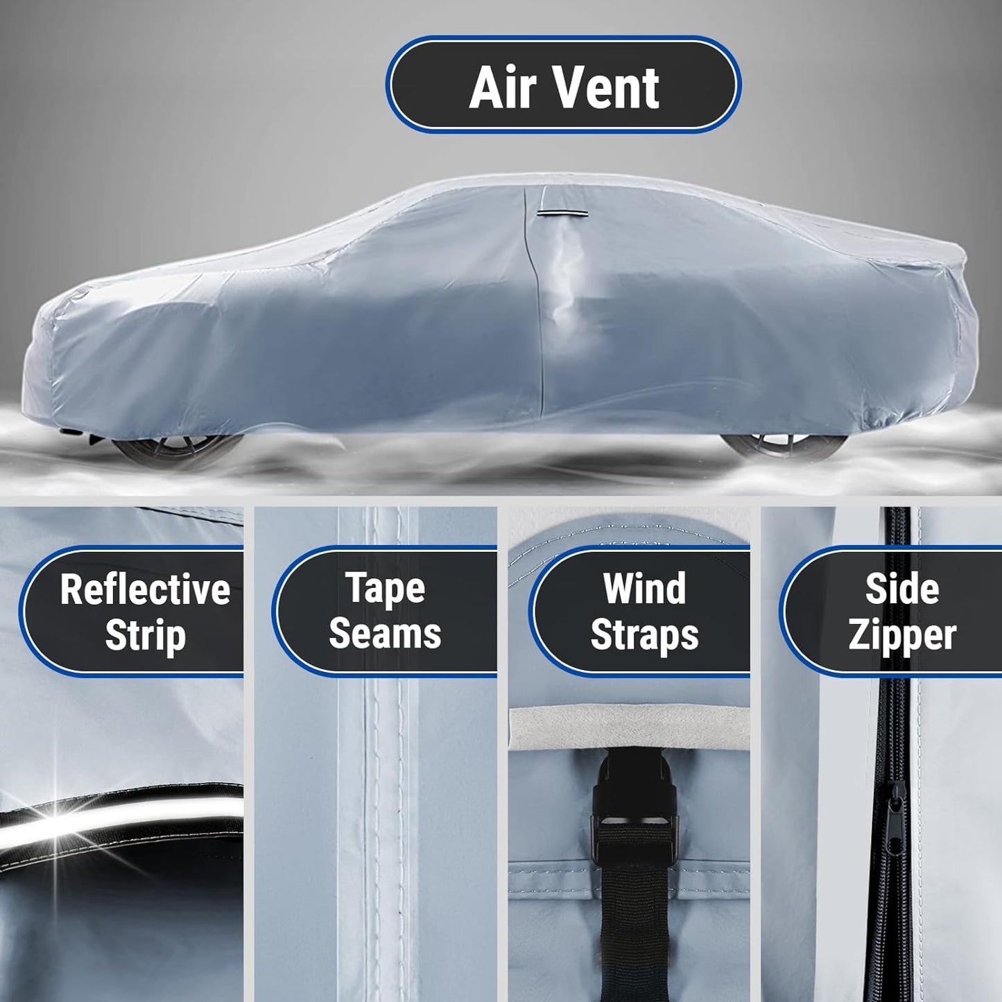 iCarCover Custom Car Cover for Chevy Corvair 2-Door, 4-Door, Waterproof All Weather Rain Snow UV Sun Protector Full Exterior Indoor Outdoor Car Cover (Year Fits 1960-1969)