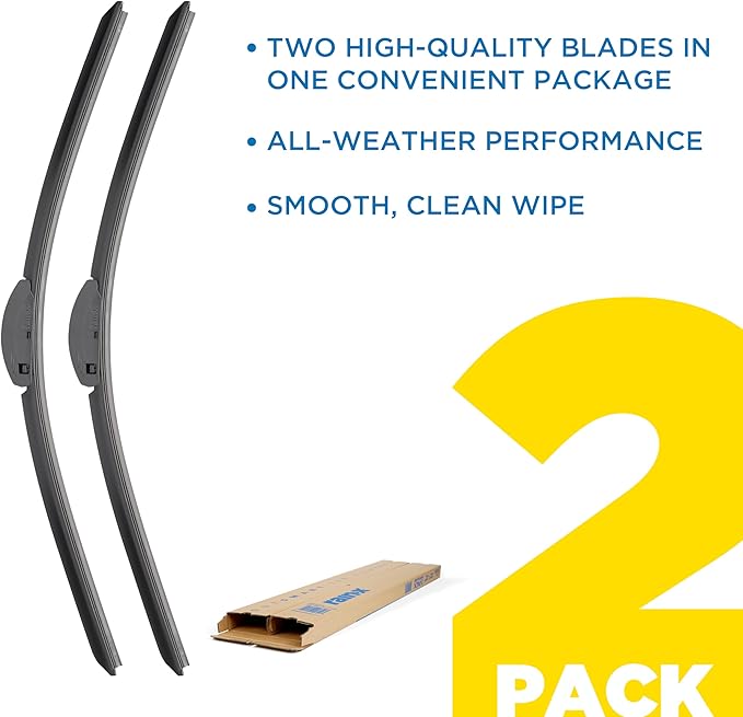 Rain-X 810329 Total Clear Beam Wiper Blades 22" & 22" Windshield Wipers for All-Weather Performance, Rubber Squeegee for Smooth Clean Wipe & Quiet Operation - 2 Pack Value