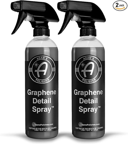 Adam's Polishes Graphene Detail Spray (2 Pack) - Extend Protection of Waxes, Sealants, & Coatings | Waterless Detailer Spray For Car Detailing | Clay Bar, Drying Aid, Add Ceramic Graphene Protection