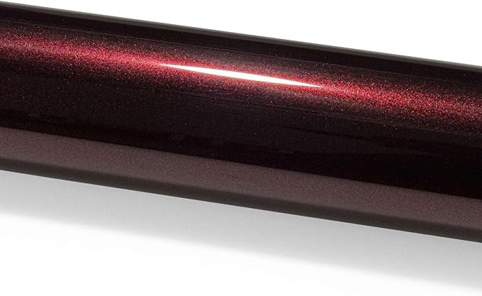 1.6FTx5FT PET Super Gloss Metallic Rose Black High Glossy Vinyl Wrap Auto Car Sticker Decal Film Sheet Bubble Free Air Release Technology with Tool Set