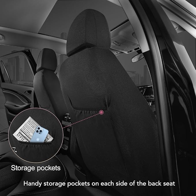 Road Comforts Car Seat Cover, Leather Seat Cover Full Set, Automotive Interior Seat Covers, Universal Fit for Most Cars, SUVs, Trucks, and Vans, Airbag Compatible (Pink)