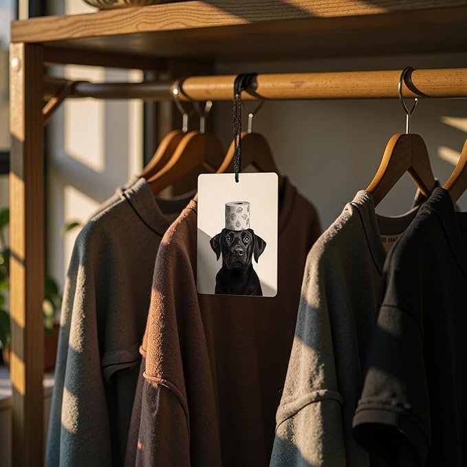 Funny Black Labrador Retrieve Car Air Freshener 4 Pcs, Black Lab Dog Mom Gifts Hanging Air Freshener for Cars Closet Drawer Books, Funny Dogs Car Accessories Mirror Decor for Women