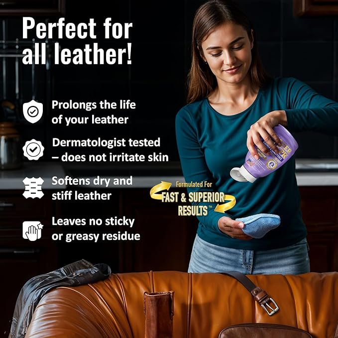 Leather CPR Cleaner & Conditioner 18oz - Cleans, Conditions, Restores & Protects Leather Furniture, Handbags, Car Seats, Interior, Jackets, Boots, Purses, Shoes, Couch, Saddles, Tack & More