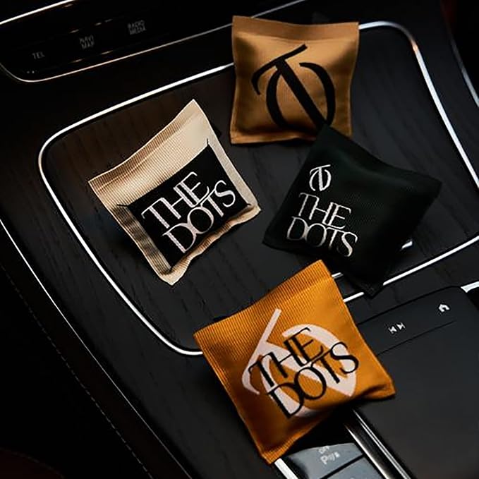 THEDOTS Series Sicilian Orange Car Vent Clip, Fabric Sachet Air Freshener, 30 Days Long-Lasting for Car Interior Decor, Non-Toxic (1 Pack)