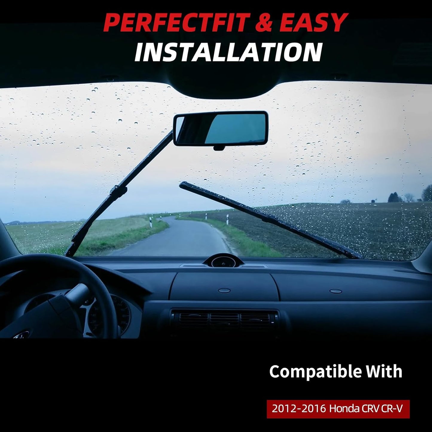 OTUAYAUTO Premium Windshield Wiper Blades - Replacement for Honda CRV CR-V 2012-2016 - Precision Fit, All-Weather Performance, Front and Rear Wiper Blades, U Hook - 26"+16"+12" (Pack of 3)