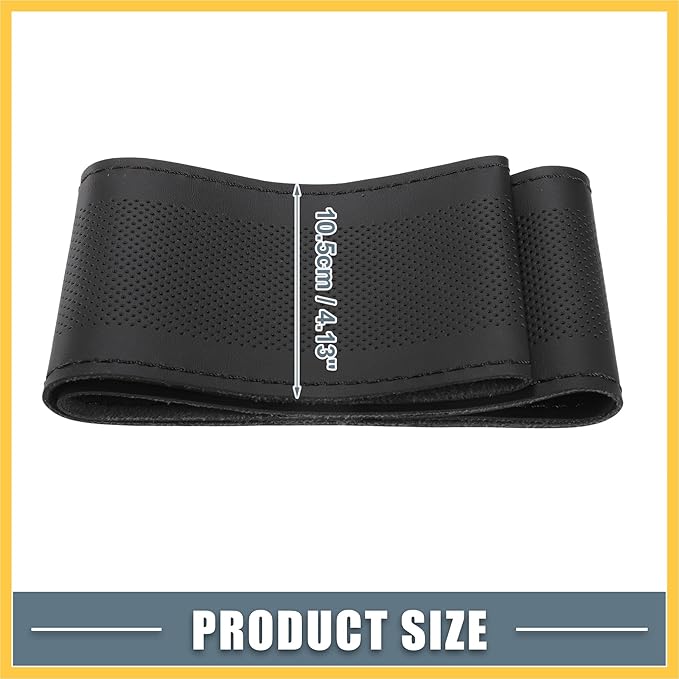 Car Hand Sewn DIY Steering Wheel Cover Breathable Comfortable 38cm Stitch on Wrap Cover Microfiber Leather Black Stitches Auto Replacement Parts