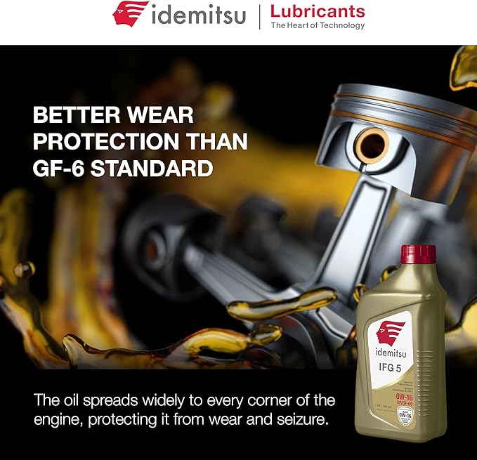 Idemitsu IFG 5 0W-16 Motor Oil Full Synthetic- 1 Quart, Case of 12 | SP/GF-6A Certified Engine Oil for TGDI & PFI Engines | Engineered for Superior Efficiency and Protection