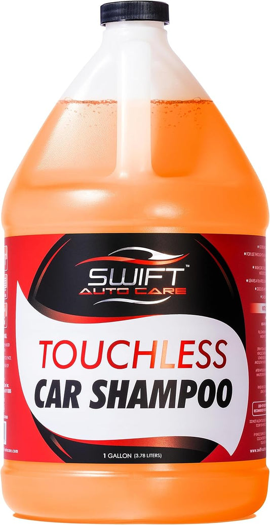 Swift Touchless Car Wash Shampoo (1 Gallon) - No Brushing Required, High Foaming Car Soap, Heavy Duty, Auto Detergent for Foam Cannon, Works on Cars, Trucks, RVs, Upholstery & More!