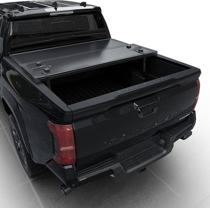 Hard Tri-Fold Truck Bed Tonneau Cover Compatible with 2016-2026 Toyota Tacoma w/OE Track System 6.2ft Bed (73.7")
