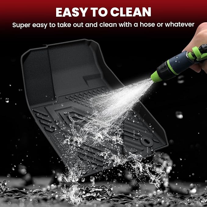 LASFIT Floor Mats for Toyota Highlander 2019-2014(Not for Hybrid), All Weather TPE Cargo Mats Floor Liner for Highlander LE/Limited/SE/XLE, Black(Not fit 2nd Row Bench Seating).