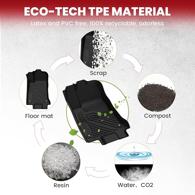 LASFIT Floor Mats for Dodge Charger Daytona 2024 2025 Scat Pack & R/T, All Weather TPE Custom Fit Car Mats Floor Liners 1st & 2nd Row, Black