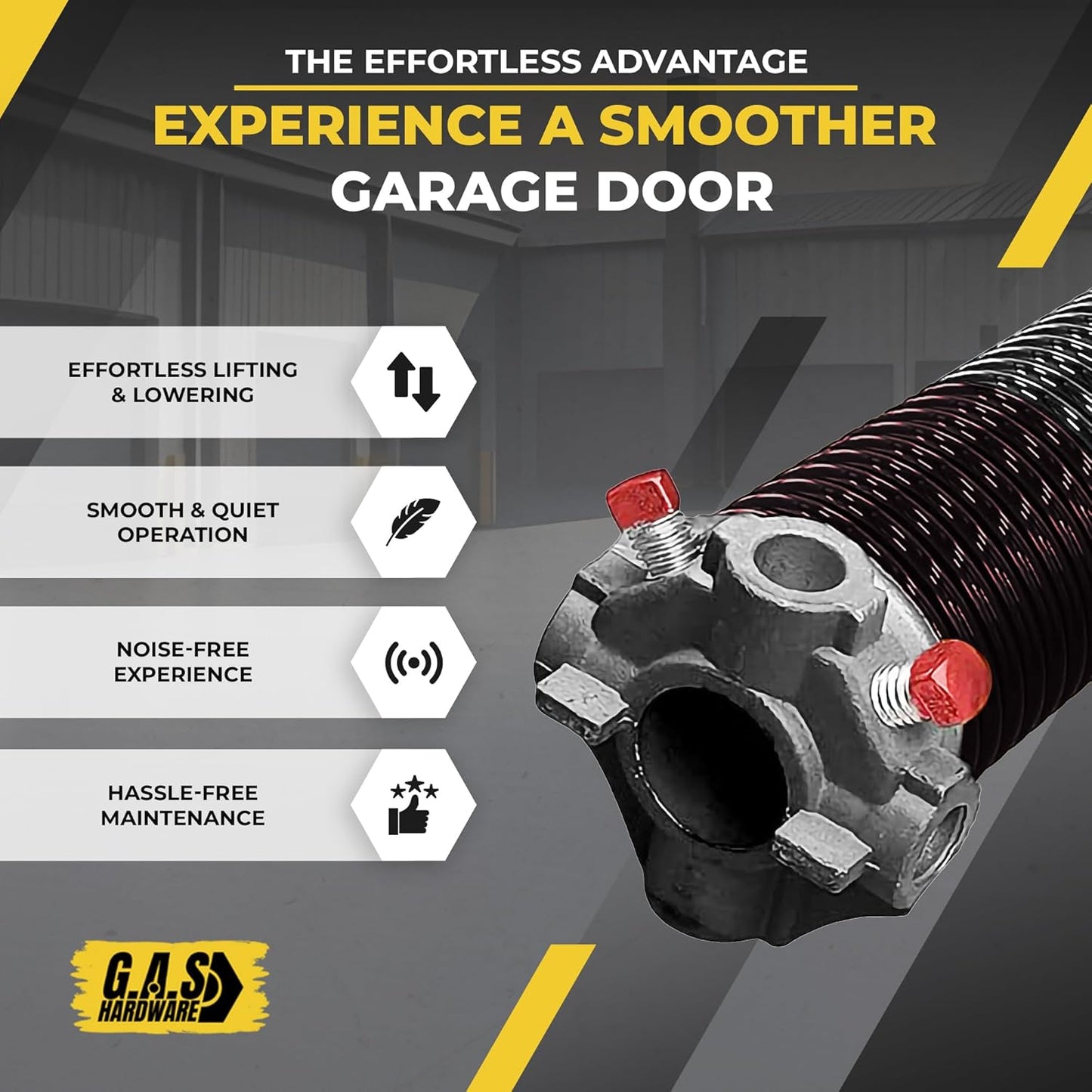 Garage Door Torsion Spring 234x1.75x29 Includes 1” Steel Bearing, Non-Slip Gloves, and Winding Bars for Left and Right Side of Garage Door Precision E-Coating 5-Year Warranty Min. 30,000 Cycles (Pair)