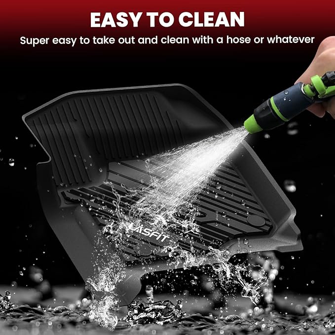 LASFIT Floor Mats for Ford F250 F350 F450 2017-2026 Crew Cab Front Bucket Seat (Not Fit Row Bench Seating) Floor Super Duty All Weather Protector TPE Car Floor Liner, only 1st, 2pcs Black