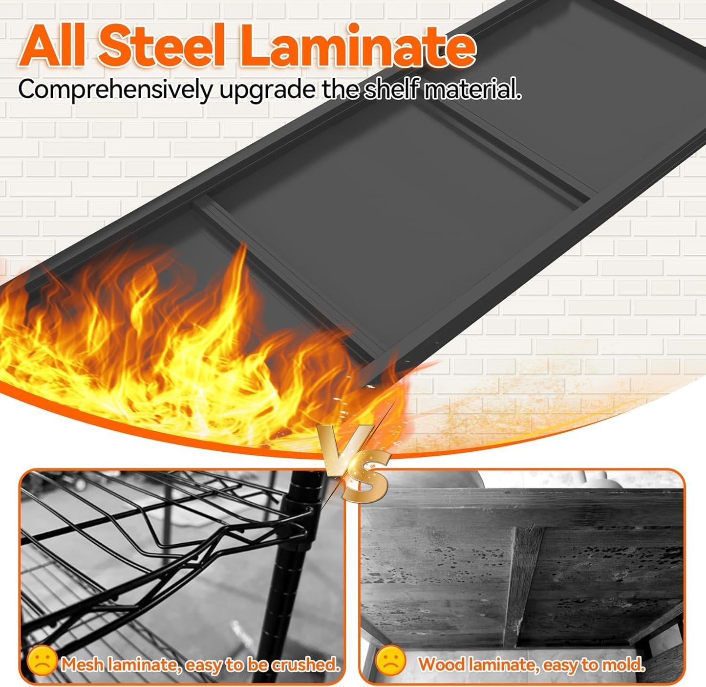 Metal Garage Shelving Unit, Heavy Duty 4-Tier Adjustable Storage Rack, Steel Shelving,2000 lbs Capacity, Industrial Shelves for Heavy Tools and Equipment (4-Tier 54" H x 32" W x 14" D)