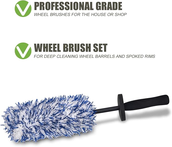 Car Cleaning Brush Rim Brush Wheel Cleaning Brush, Metal Free Soft Synthetic Wool Car Cleaning Brush, Highly Water Absorption Wheel Brush (Rim Brush)