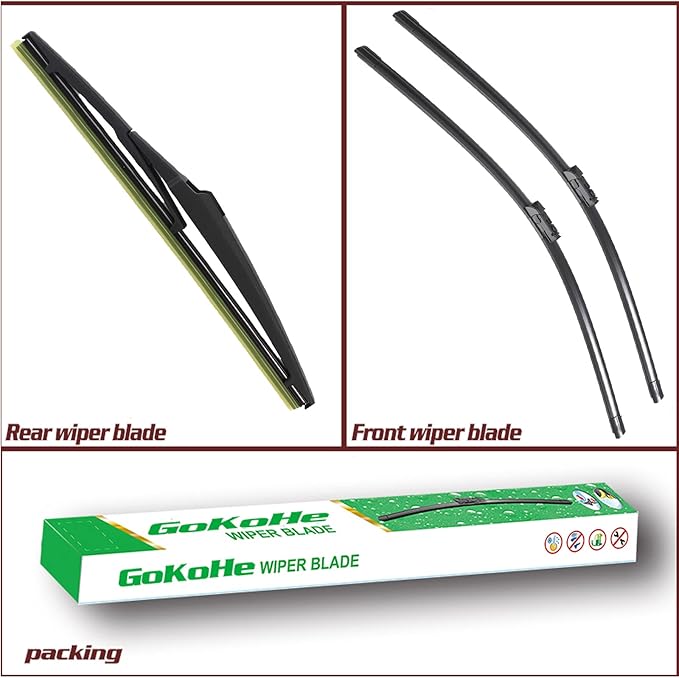 Front and Rear Windshield Wipers (pack of 3pcs) for Toyota Prius 2016-2020 28" + 16" Front Windscreen Wiper Blades and 16" Rear Wiper Blade