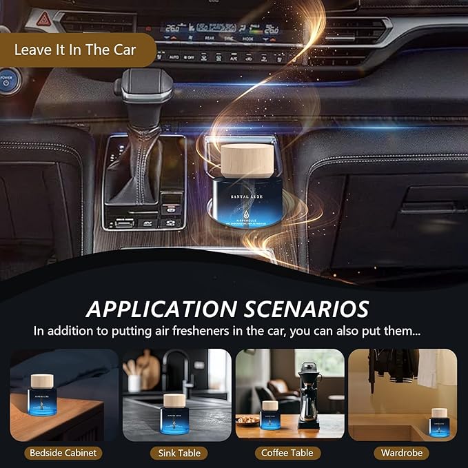 Car Air Freshener for Men & Women – Long-Lasting Spicy Sandalwood Essential Oil Diffuser for Car Cup Holder – 50ML (1.7 FL OZ) Car Scent Diffuser, Inspired by Perfume – Made in USA