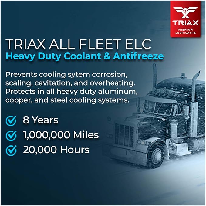 Triax All Fleet ELC Coolant & Antifreeze, Diesel Extreme HD NOAT, 1 Million Mile, 8 Year, 20,000 HRS, CAT EC-1, Concentrate (1 Gallon)